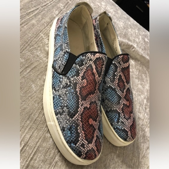 The Flexx size 9.5 blue & pink platform Python platform slip on sneaker leather - Picture 11 of 11